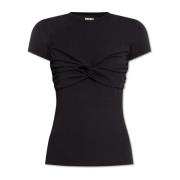 Rotate Birger Christensen Vävd T-shirt Black, Dam