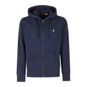 Ralph Lauren Loopback huvtröja med hel dragkedja Blue, Herr