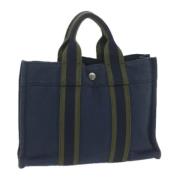 Hermès Vintage Pre-owned Canvas handvskor Blue, Dam