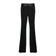 Helmut Lang Svarta Ullblandade Bootcut Byxor Black, Dam