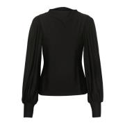 Gestuz Puff Top Blus Svart Black, Dam