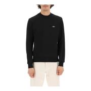 Lacoste Ikonisk Krokodil Logo Crewneck Sweatshirt Black, Herr