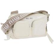 Miu Miu Pre-owned Pre-owned Canvas axelremsvskor White, Dam