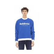 Baldinini Bl Cotton Fleece Hoodie med Logo Blue, Herr