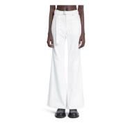 Sacai Vit High-Waisted Denim Byxor White, Dam