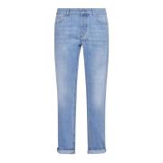 Brunello Cucinelli Ljusblå Denim Tapered Jeans Blue, Herr