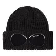 C.p. Company Svart Ull Goggle Beanie Mössa Black, Herr