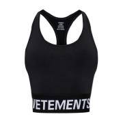 Vetements Sports Top Black, Dam