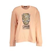 Cavalli Class Elegant Rosa Fleece Pullover Pink, Dam