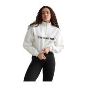 Aim'n Mysig Varsity Sweatshirt Half Zip White, Dam