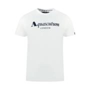 Aquascutum Brittisk Charm Logo Bomull Tee White, Herr