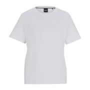 Boss Vit T-shirt med dubbel monogram White, Dam