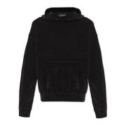 Emporio Armani Ribbed Hoodie Black, Herr