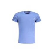 K-Way Blå Bomull T-shirt med Ficka Blue, Herr