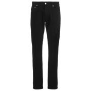 Alexander McQueen Svarta Jeans med Logostickning Black, Herr