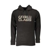 Cavalli Class Svart Bomull Huvtröja med Logotyptryck Black, Herr