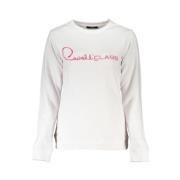 Cavalli Class Broderad Sweatshirt med Långa ärmar White, Dam