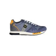 Blauer Bl Lace-Up Sneakers med Kontrastdetaljer Blue, Herr