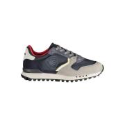 Blauer Sportig Polyester Sneaker med Kontrastdetaljer Blue, Herr