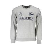 La Martina Grå Broderad Sweatshirt Casual Elegans Gray, Herr