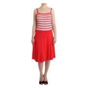 Roccobarocco Elegant knälång klänning i Audrey Jersey Red, Dam