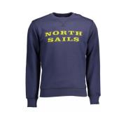 North Sails Blått Bomulls Sweatshirt med Rund Hals Blue, Herr