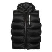 Rick Owens Quiltad Puffer Ärmlös Huva Jacka Black, Herr