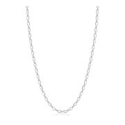 Nialaya Sterling Silver Faceted Cable Chain Gray, Herr