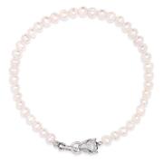 Nialaya Womens Pearl Choker with Silver Panther Head Gray, Dam