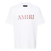 Amiri Vita T-shirts och Polos med Logotyp White, Herr