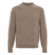 Z Zegna Brun Crew Neck Stickad Tröja Sweater Brown, Herr