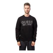 Guess Svart Crewneck Tröja Black, Herr