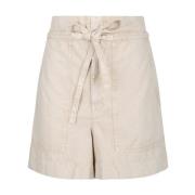 Isabel Marant Sand Denim Shorts med Fickor Integration Test Beige, Dam