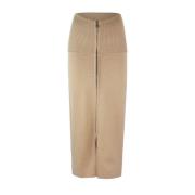 Sportmax Högmidjat ullblandat kjol Beige, Dam