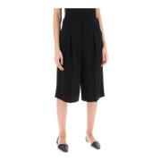 Ami Paris Ull Bermuda shorts med utsvängd passform Black, Dam