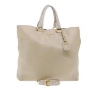 Prada Vintage Pre-owned Laeder handvskor Beige, Dam