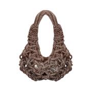 Hibourama Handvävd Micro Diamond Hobo-väska Brown, Dam