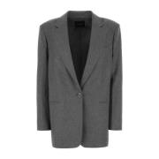 Andamane Grå Oversize Blazer Stretch Viskosblandning Gray, Dam