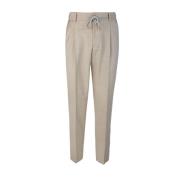 Lubiam Chino Byxor med Elastisk Midja Beige, Herr