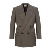 Saint Laurent Dubbelknäppt blazer Gray, Dam