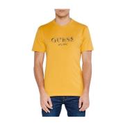 Guess Broderad logotyp T-shirt - Regular passform Yellow, Herr