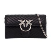 Pinko Chevron Crossbody Väska Love Birds Diamond Black, Dam