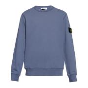 Stone Island Sweatshirt med logotyp Blue, Herr