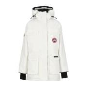 Canada Goose Vit Parkas med Hög Krage och Huva White, Dam