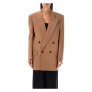 Saint Laurent Ull Blazer Jacka Praline Beige Brown, Dam