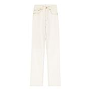 Jacquemus Vita Straight Leg Jeans White, Dam