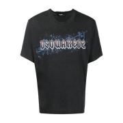 Dsquared2 Grafisk Bomull T-Shirt Black, Herr