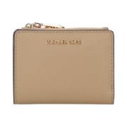 Michael Kors Brun Grained Leather Plånbok med Snap Closure Brown, Dam