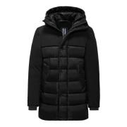 BomBoogie Dubbel Huva Bimaterial Parka med Dunfyllning Black, Herr