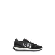 Dsquared2 Svarta Lädersneakers med Logotyp Black, Herr